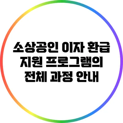 소상공인 이자 환급 지원 프로그램의 전체 과정 안내