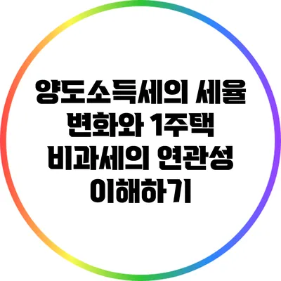 양도소득세의 세율 변화와 1주택 비과세의 연관성 이해하기