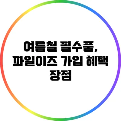 여름철 필수품, 파일이즈 가입 혜택 장점