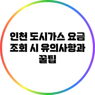 인천 도시가스 요금 조회 시 유의사항과 꿀팁