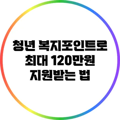 청년 복지포인트로 최대 120만원 지원받는 법