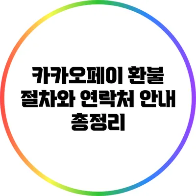 카카오페이 환불 절차와 연락처 안내 총정리