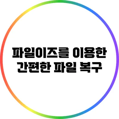 파일이즈를 이용한 간편한 파일 복구