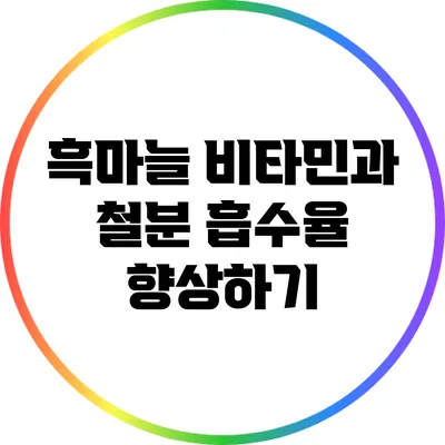 흑마늘 비타민과 철분 흡수율 향상하기