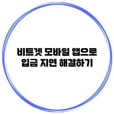 비트겟 모바일 앱으로 입금 지연 해결하기