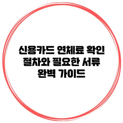 신용카드 연체료 확인 절차와 필요한 서류 완벽 가이드