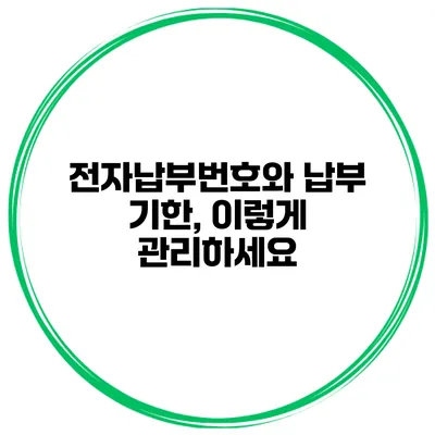 전자납부번호와 납부 기한, 이렇게 관리하세요
